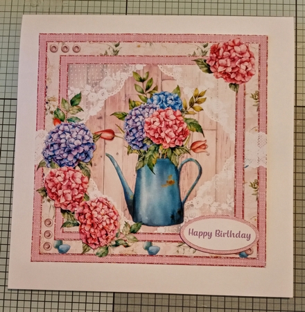 Spring Garden 2: Hydrangeas/Lace 7 x 7 Card Mini-Kit, 5 Sheets by Jackie Odonnell