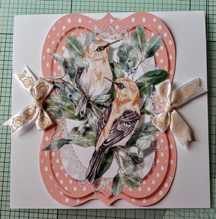 Beautiful Tent  Card , Birds on a Branch by Jackie Odonnell