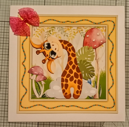 Giraffe Playing Peek-a-Boo 7x7 by Jackie Odonnell