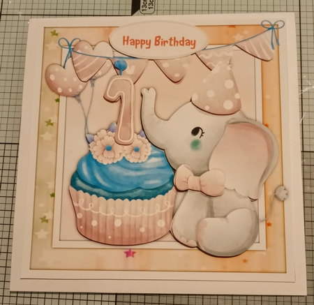 8x8 Mini Kit, Happy 1st Birthday, Girl by Jackie Odonnell