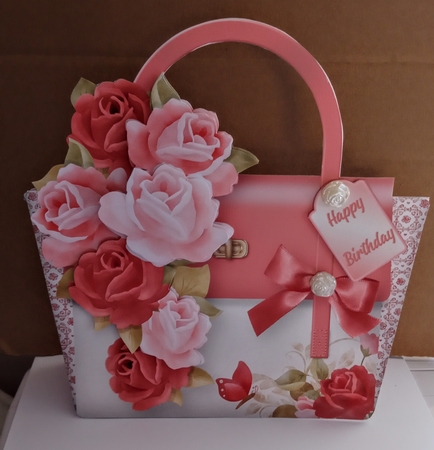 Pink and Red Roses - Bag Card Mini Kit by Jackie Odonnell