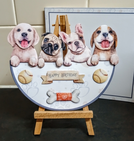 PARTY PUPS rocker card by Jackie Odonnell