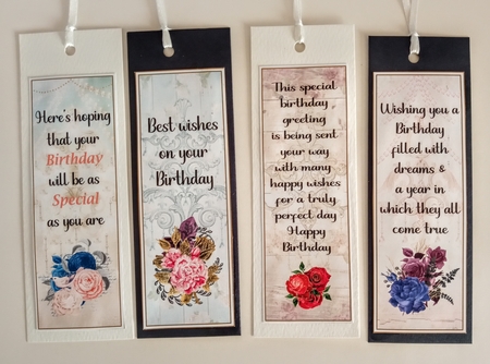 Floral Birthday 4 x Bookmarks 1 by Jackie Odonnell