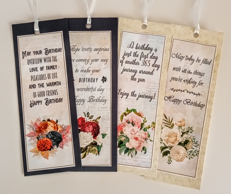 Floral Birthday 4 x Bookmarks 2 by Jackie Odonnell