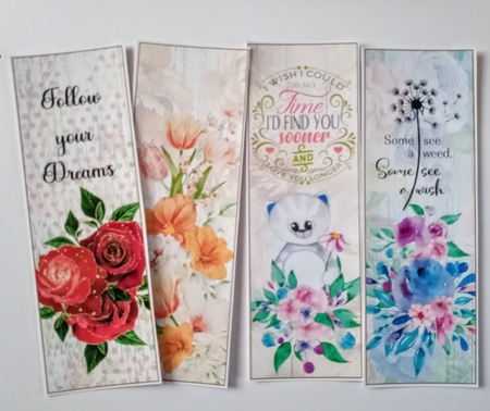 Floral Birthday 4 x Bookmarks 3 by Jackie Odonnell