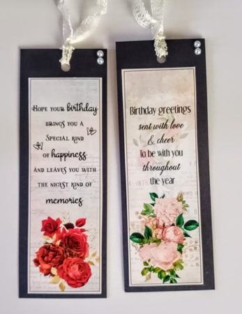 Floral Birthday 4 x Bookmarks 4 by Jackie Odonnell