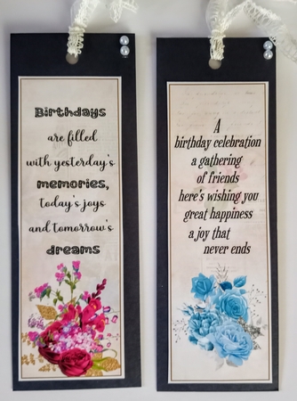 Floral Birthday 4 x Bookmarks 4 by Jackie Odonnell