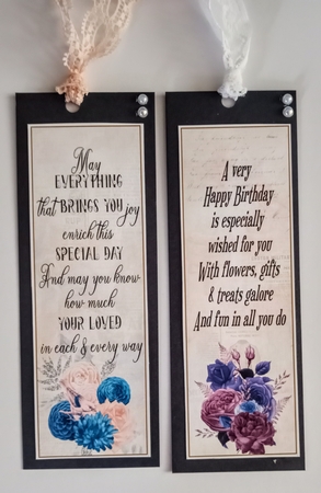 Floral Birthday 4 x Bookmarks 5 by Jackie Odonnell