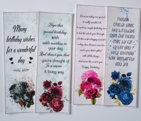 Floral Birthday 4 x Bookmarks 6 by Jackie Odonnell