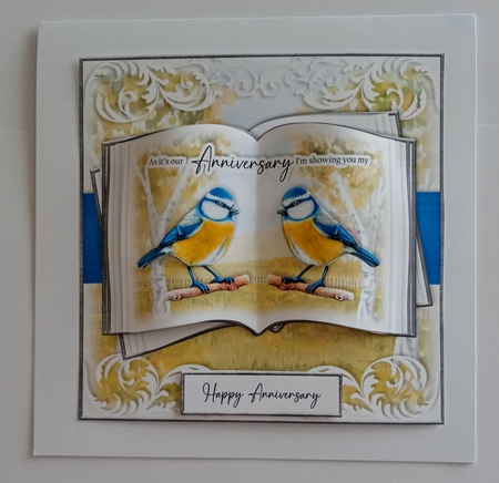 As its our Anniversary Blue Tits Open Book by Jackie Odonnell