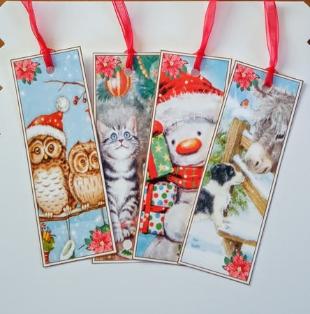 Christmas Vintage 4 x Bookmarks 2 by Jackie Odonnell