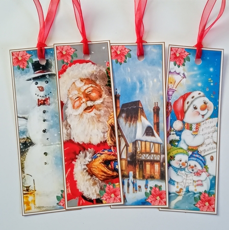 Christmas Vintage 4 x Bookmarks 3 by Jackie Odonnell