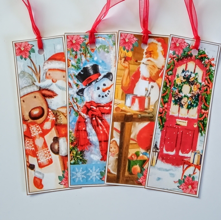 Christmas Vintage 4 x Bookmarks 5 by Jackie Odonnell