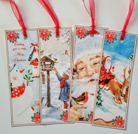 Christmas Vintage 4 x Bookmarks 6 by Jackie Odonnell