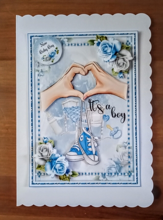Its A Boy Card Front With Decoupage by Jackie Odonnell