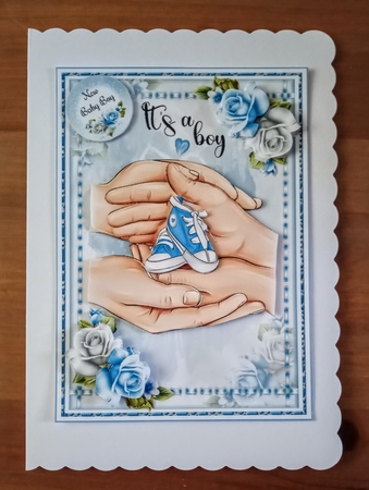 Its A Boy Card Front 02 With Decoupage by Jackie Odonnell