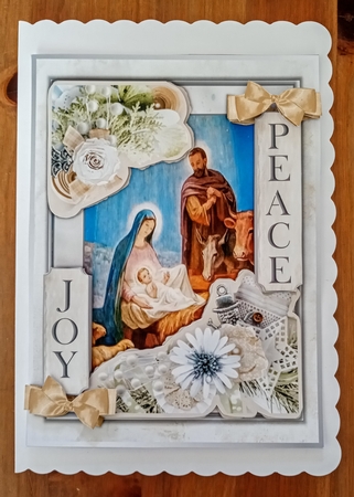 Christmas Card Kit, inserts, envelopes, decoupage JPEG and PDF Silver 3 by Jackie Odonnell