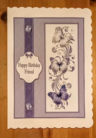 A5 butterflies step by step card front (Dark blue). by Jackie Odonnell