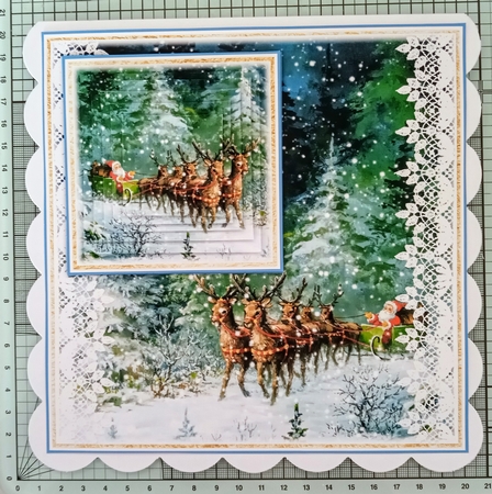 Christmas Santa Reindeer and Sleigh 7.45x7.45 Mini Kit by Jackie Odonnell