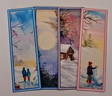 Winter Scene Bookmarks Sheet 1 by Jackie Odonnell