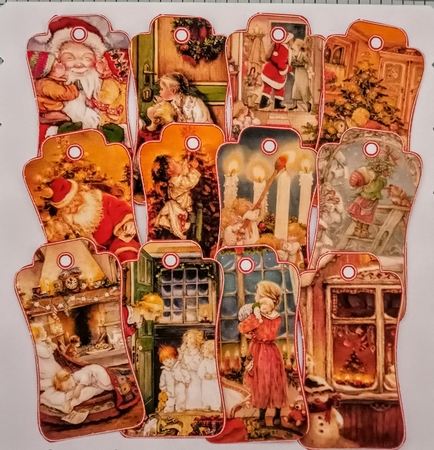 Christmas Vintage Tags #2 by Jackie Odonnell