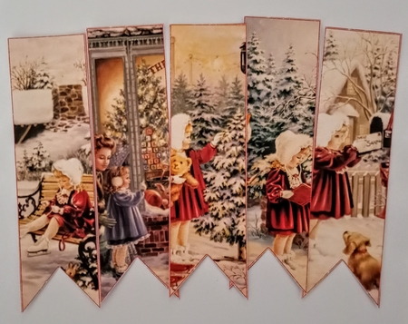 Christmas Vintage Bookmarks #7 by Jackie Odonnell