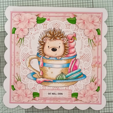 Cute Teacup Hedgie - Get Well Soon by Jackie Odonnell
