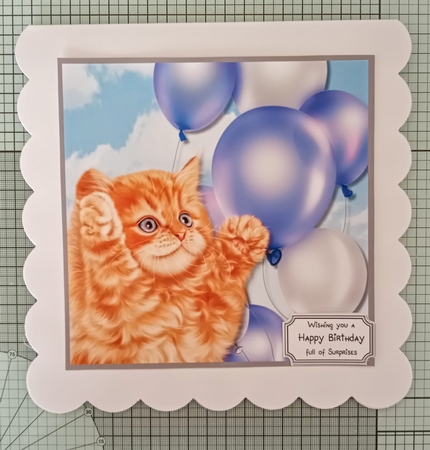 Cat Birthday Card Topper by Jackie Odonnell
