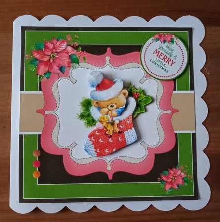 Christmas Teddy Bear In Stocking by Jackie Odonnell
