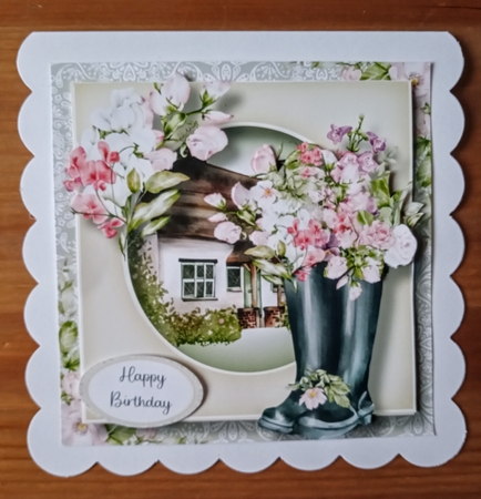Welly Boots Of Sweet Peas by Jackie Odonnell