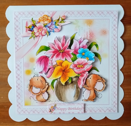 8x8 cute mice with flowers mini kit by Jackie Odonnell