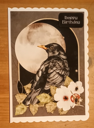 Art Nouveau Wild Autumn - Blackbird A5 by Jackie Odonnell