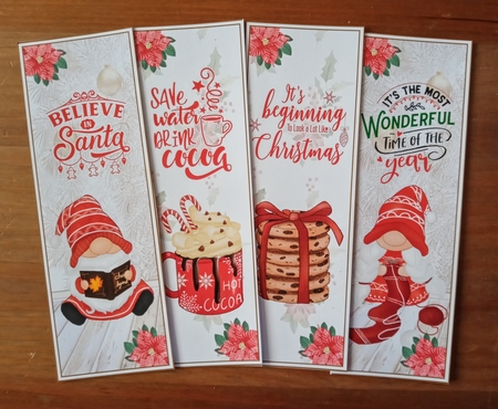 Christmas Gnomes 4 x Bookmarks 3 by Jackie Odonnell