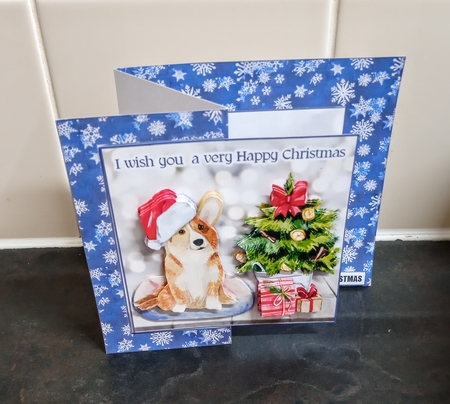 Christmas Corgi Fold Back  by Jackie Odonnell