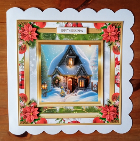 Its Cosy & Warm Inside Christmas 7x7ins Topper  by Jackie Odonnell