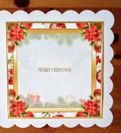 Christmas Poinsettia 7x7ins Insert   by Jackie Odonnell