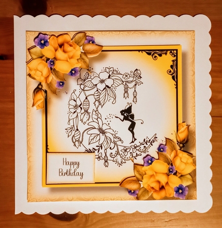 Crescent Moon Fairy With Yellow Roses by Jackie Odonnell