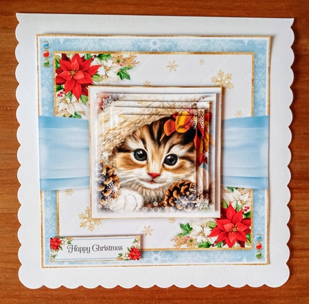  Christmas Kitty and Puppy 7x7 inch Bumper Set by Jackie Odonnell