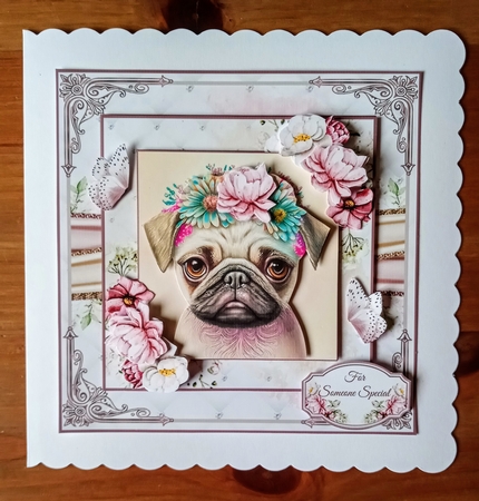 Cute Floral Pug Mini Page Kit by Jackie Odonnell