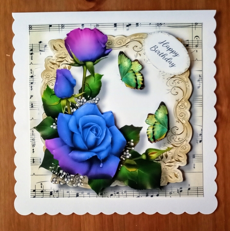 Fabulous Floral With Sheet Music - Blended Roses by Jackie Odonnell