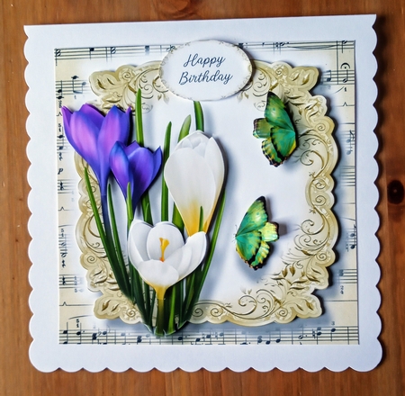 Fabulous Floral With Sheet Music - Crocus by Jackie Odonnell