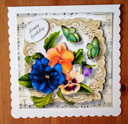 Fabulous Floral With Sheet Music - Pansies by Jackie Odonnell