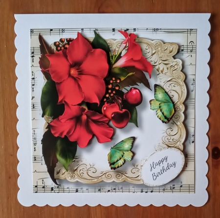 Fabulous Floral With Sheet Music - Mandevilla by Jackie Odonnell