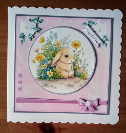 7 Inch Square Card Mini Kit -  Cute Little Bunny 3 by Jackie Odonnell