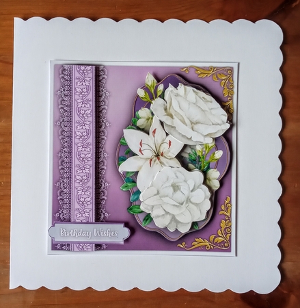 8x8 Mini Kit, Beautiful White Roses and Lace by Jackie Odonnell