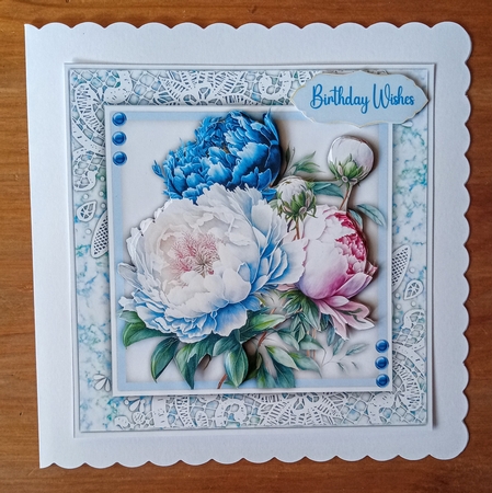 8X8 Beautiful Peony  Roses by Jackie Odonnell