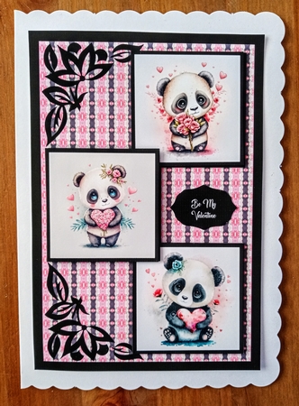 Panda Love Three Square Quick Card by Jackie Odonnell