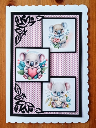 Koala Love Three Square Quick Card by Jackie Odonnell