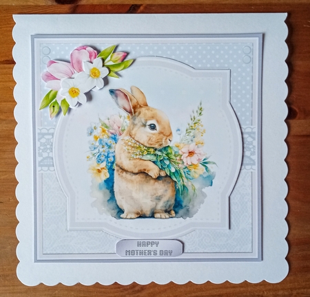 FLOWER BUNNIES 7x7 by Jackie Odonnell