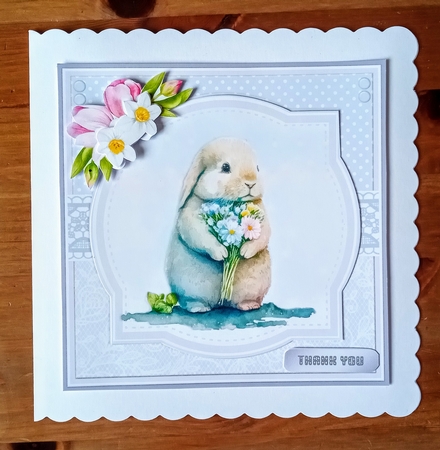 FLOWER BUNNIES 7x7 by Jackie Odonnell